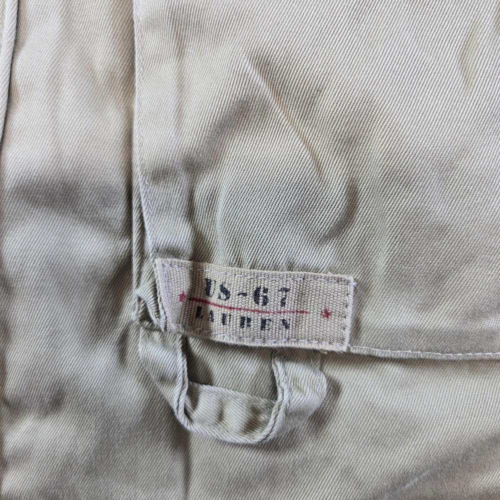 Vintage Lauren Ralph Lauren Jacket Womens M Beige Cotton Twill Military Zip - Picture 7 of 16